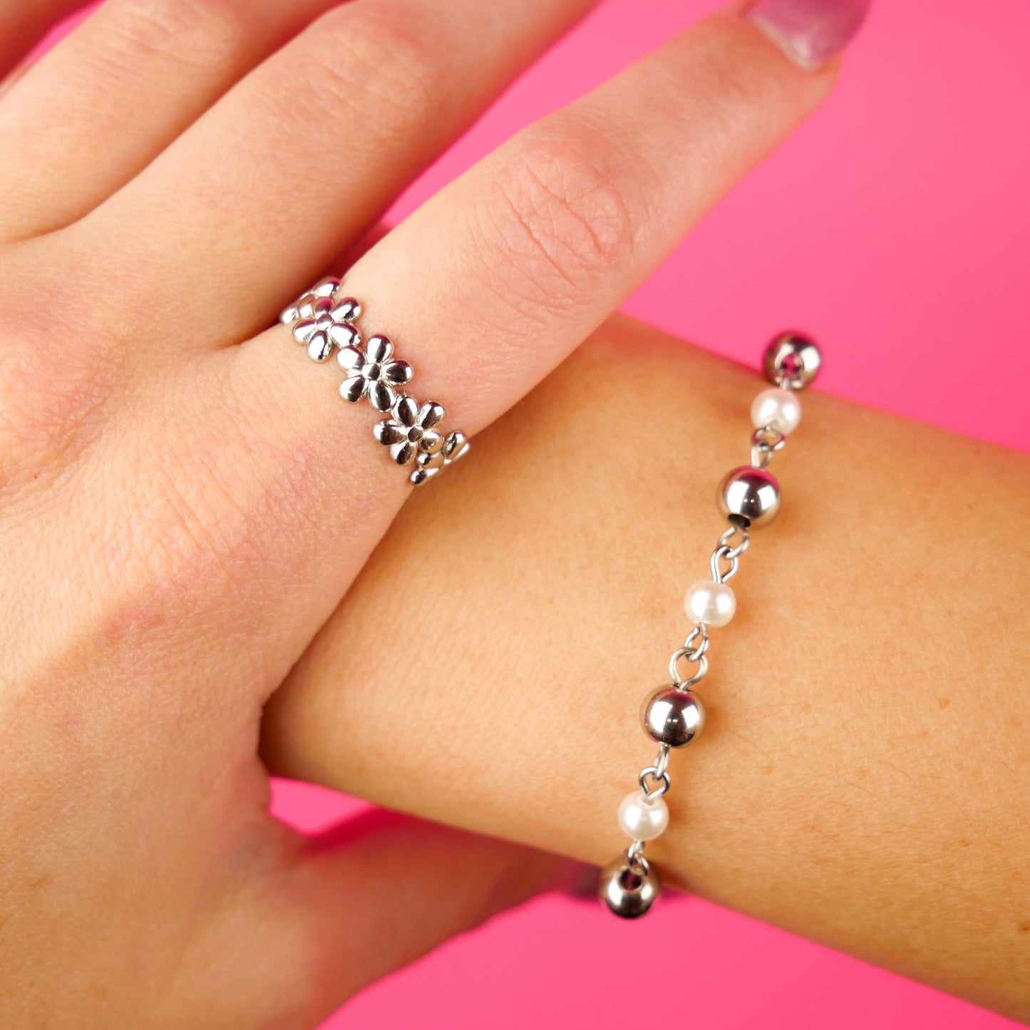 SOFTIE - silver set (bracelet & ring)