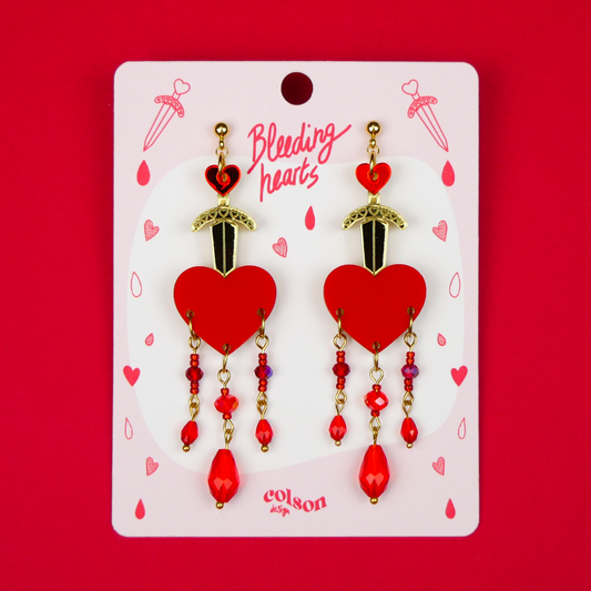BLEEDING HEARTS - earrings Halloween