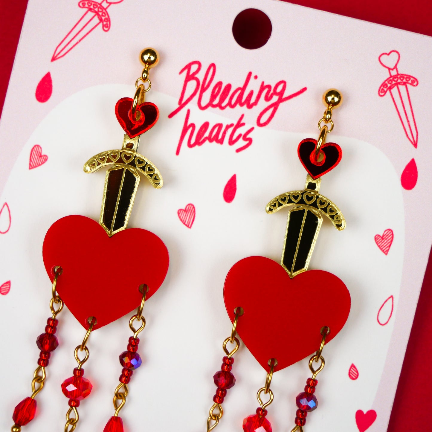 BLEEDING HEARTS - boucles d'oreilles Halloween