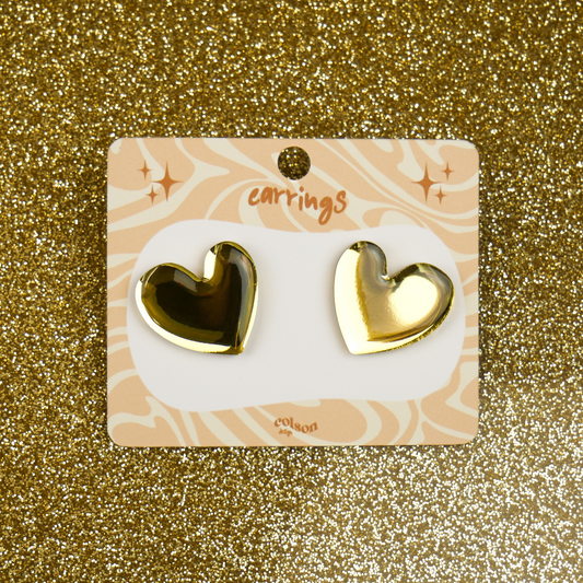 MELTED HEART STUD - gold