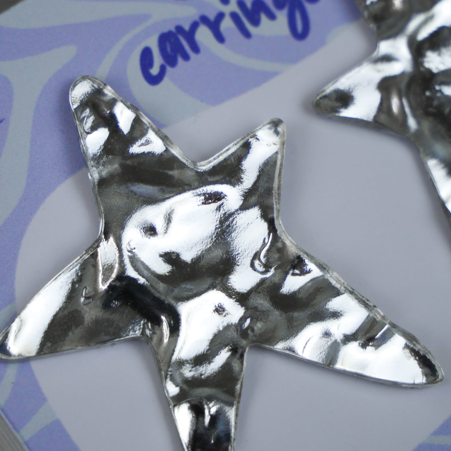 STAR STUD - textured silver