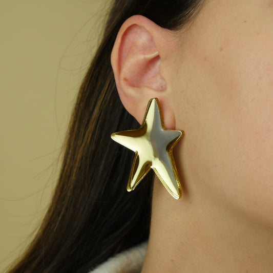 MELTED STAR STUD - gold
