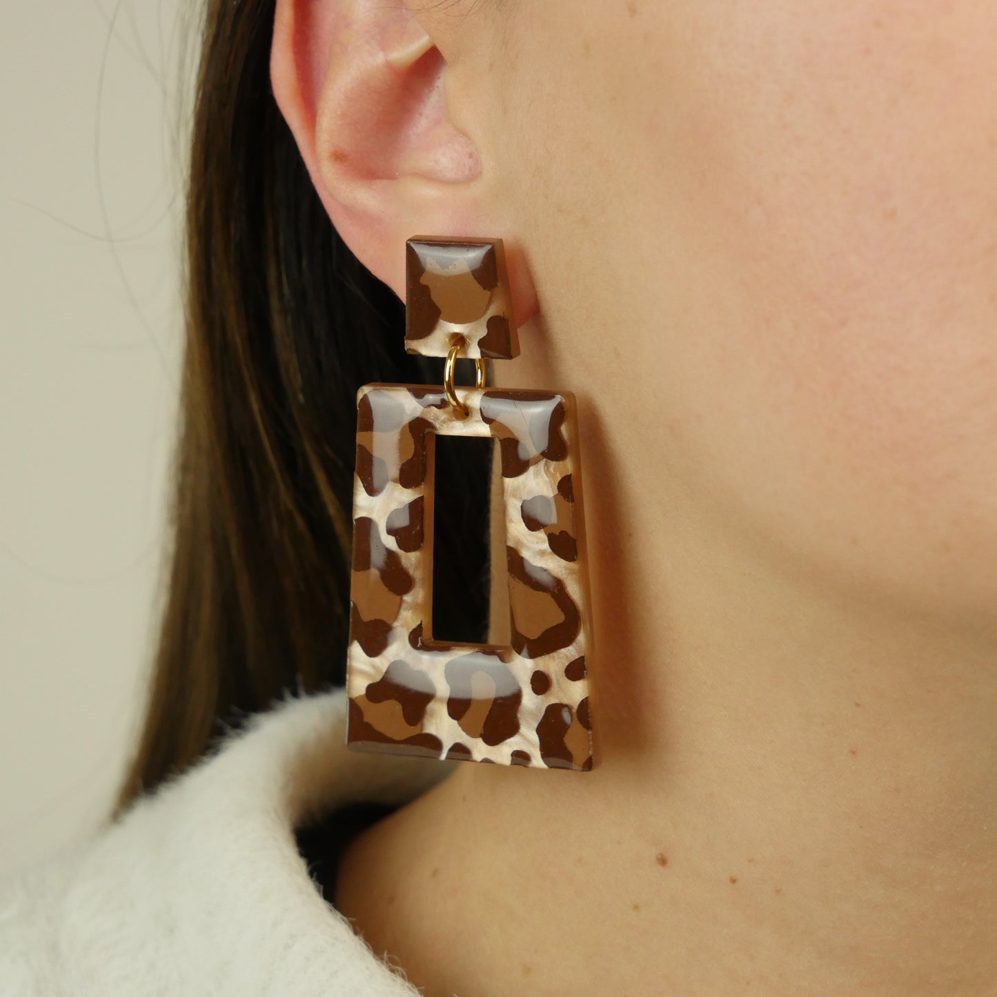 BOX HOOPS - leopard