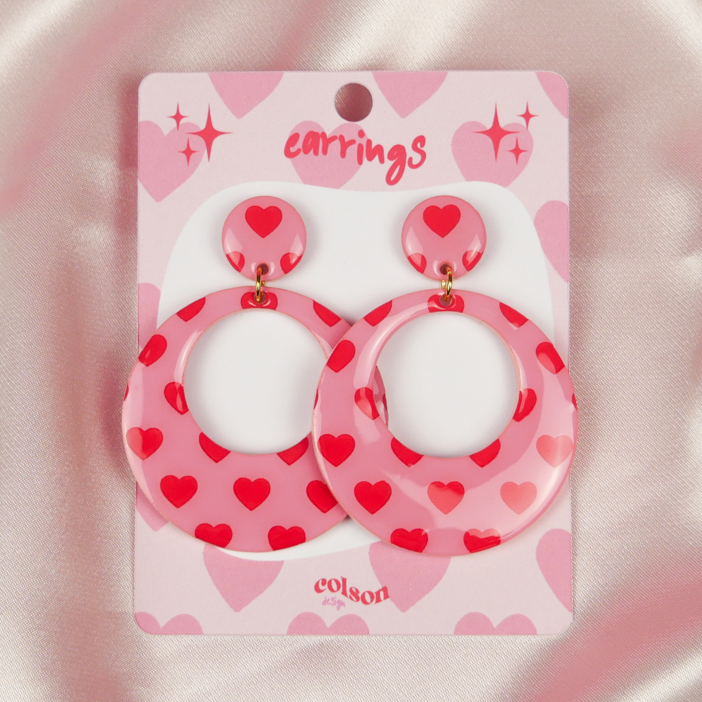 ROUND HOOPS - heart print