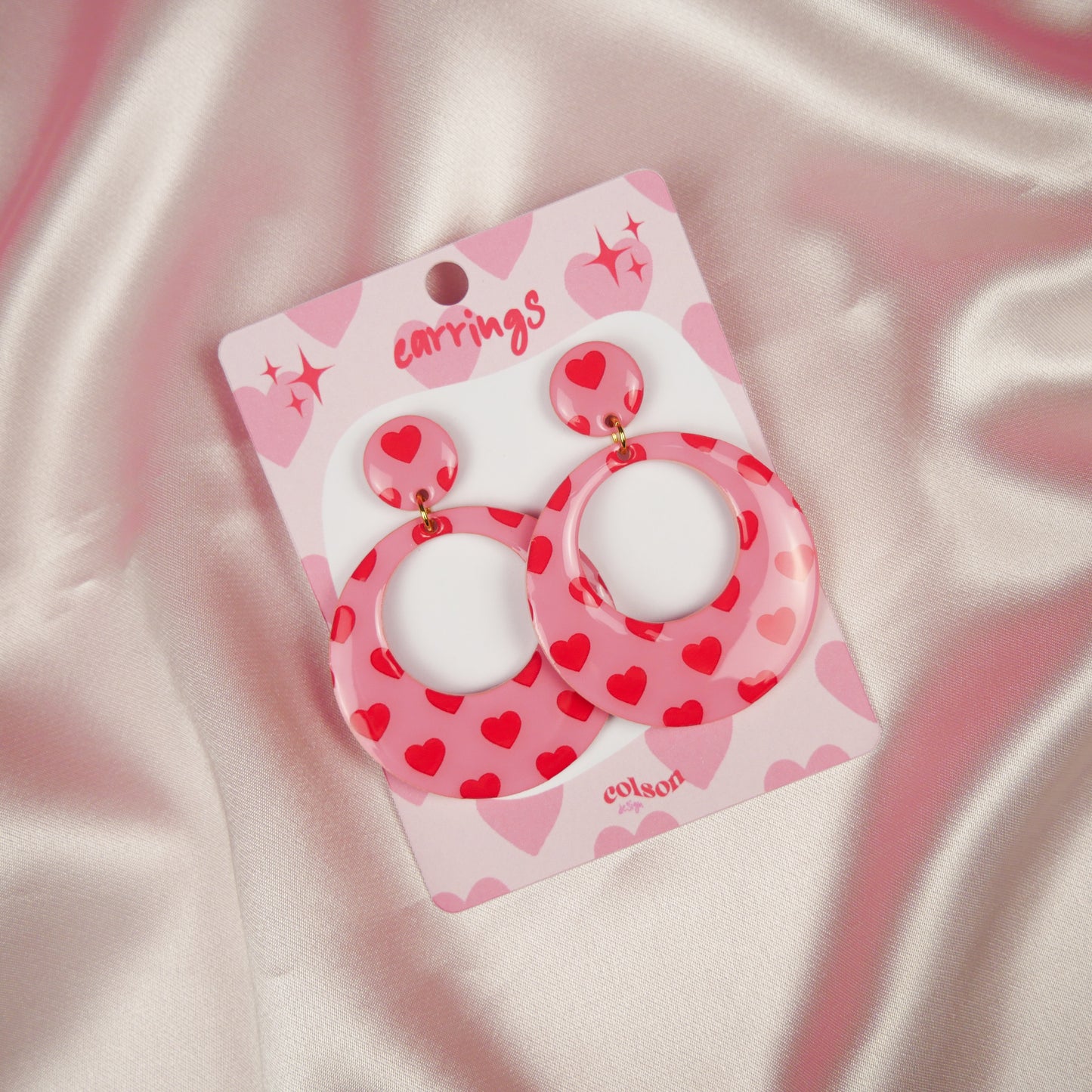 ROUND HOOPS - heart print