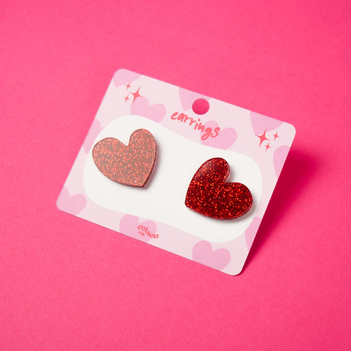 HEART STUDS - paillettes rouge