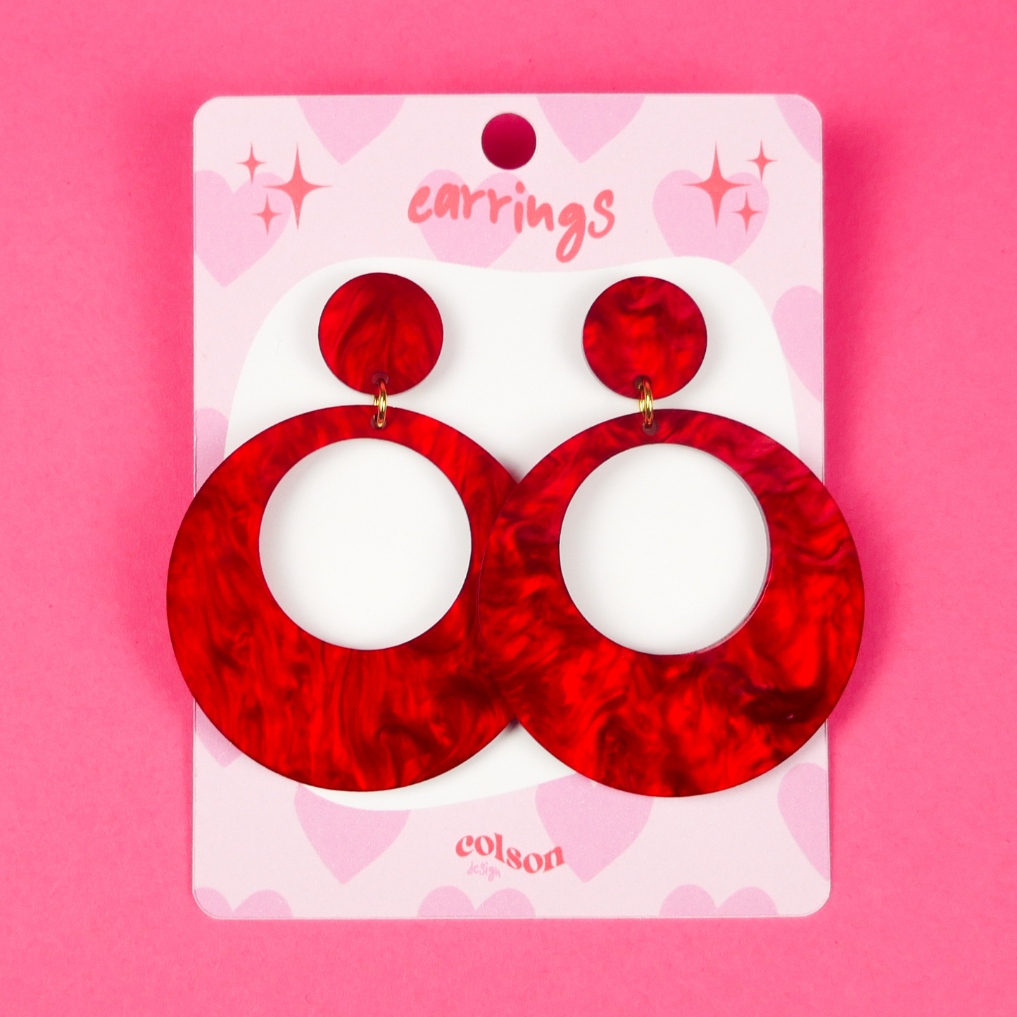 ROUND HOOPS - rouge marbré