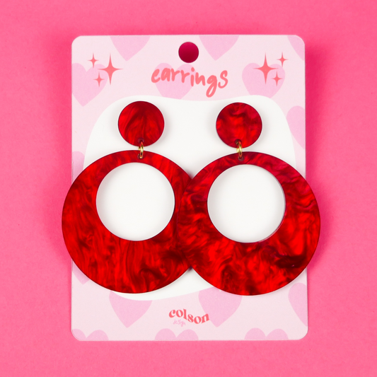 ROUND HOOPS - red marble