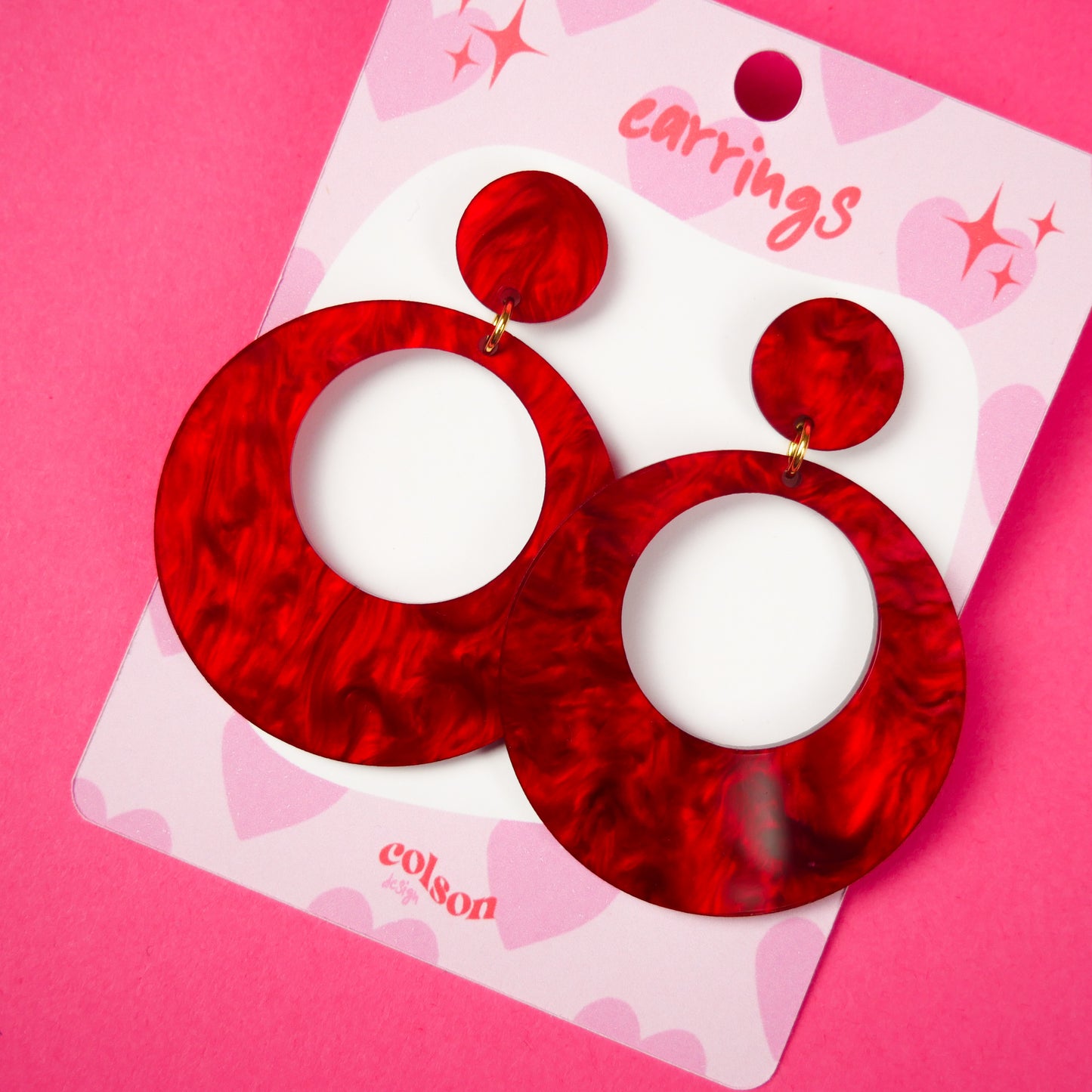 ROUND HOOPS - rouge marbré