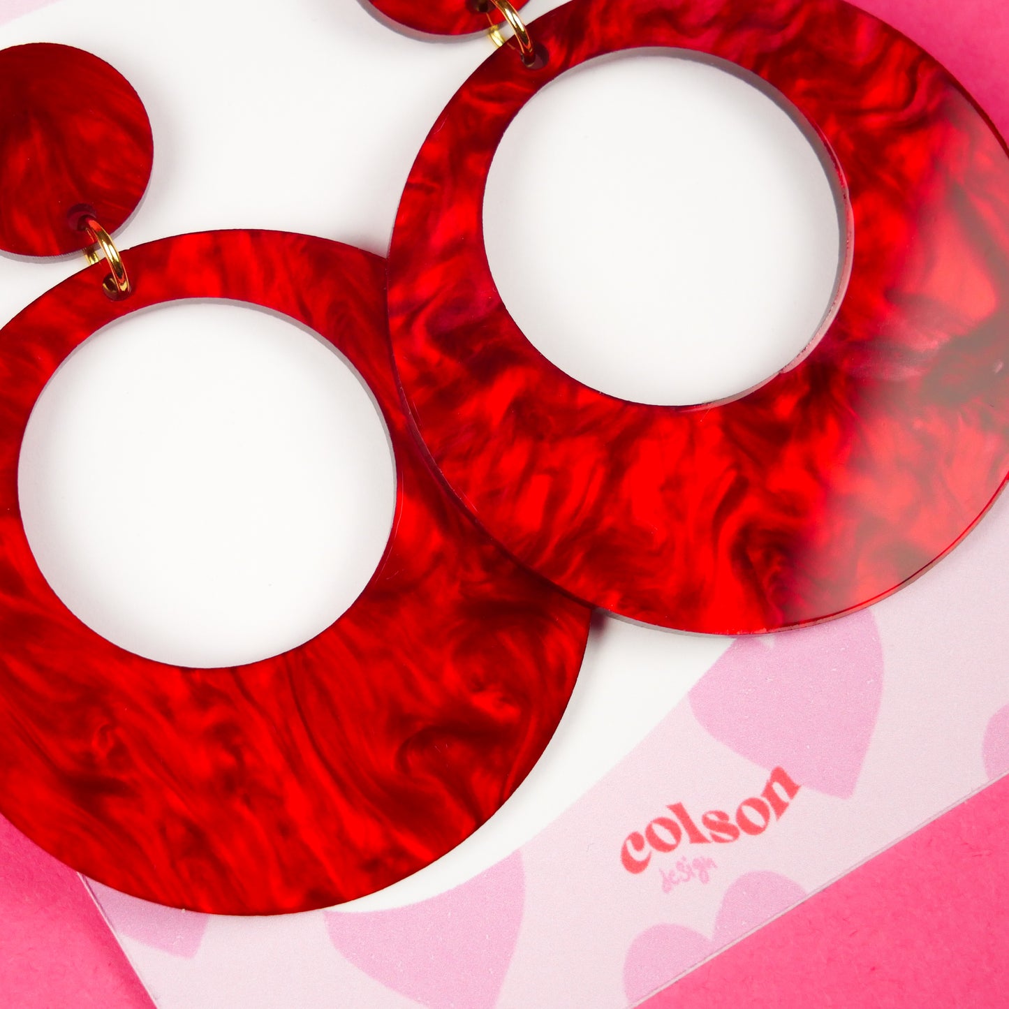 ROUND HOOPS - rouge marbré