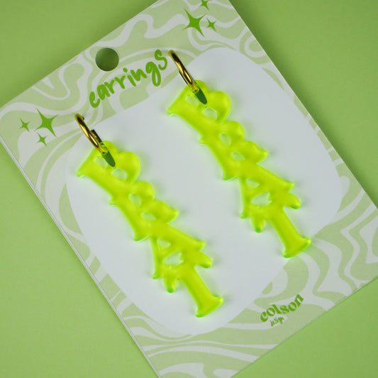 BRAT - vert fluo (monoboucle ou paire)