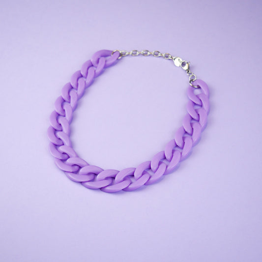 ACRYLIC CHAIN NECKLACE - purple