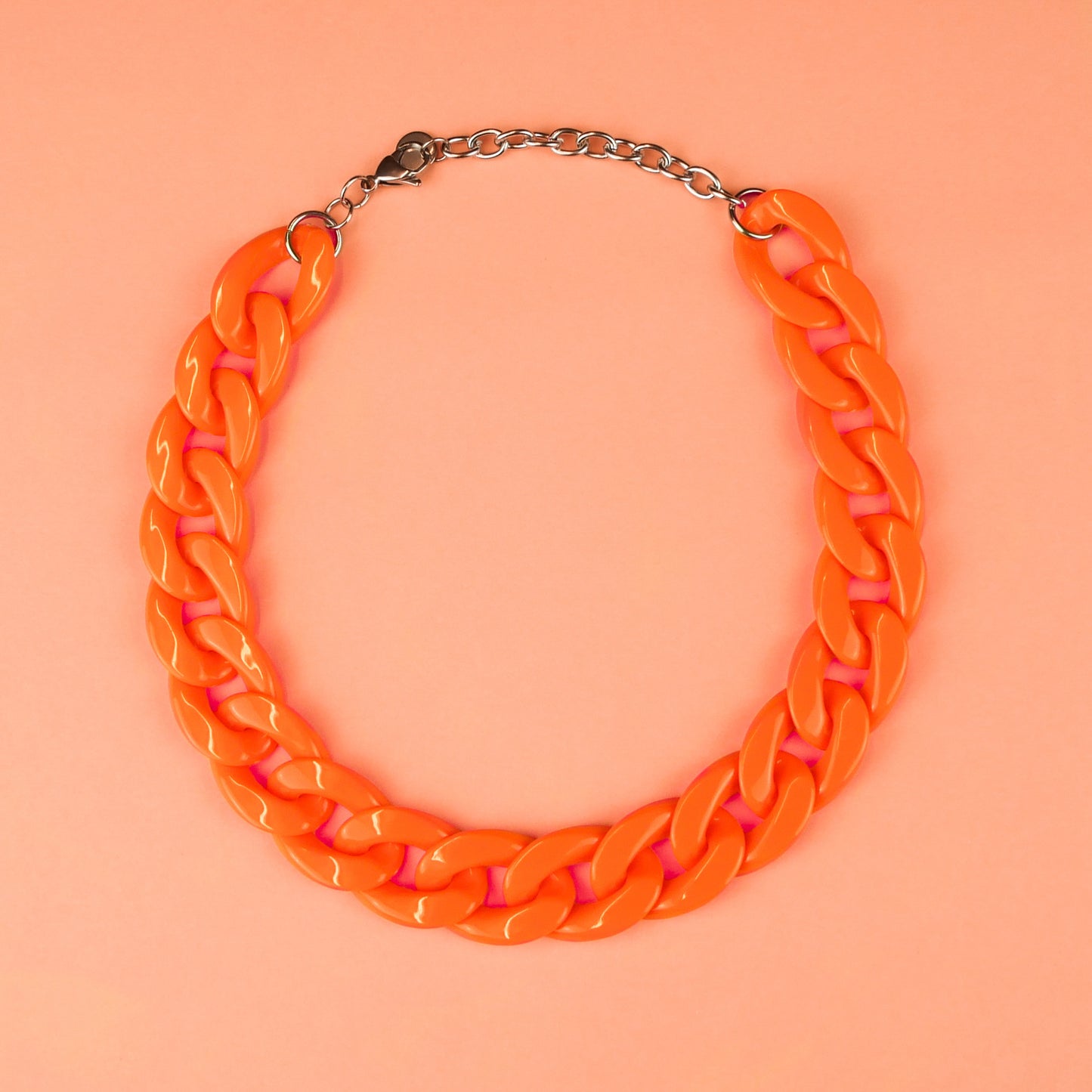 COLLIER CHAÎNE ACRYLIQUE - orange