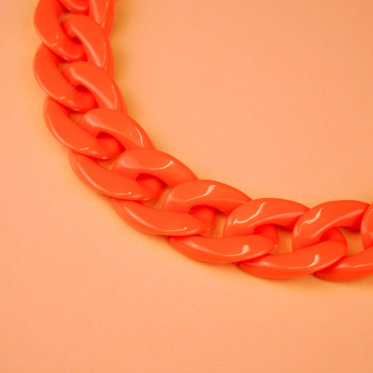 COLLIER CHAÎNE ACRYLIQUE - orange