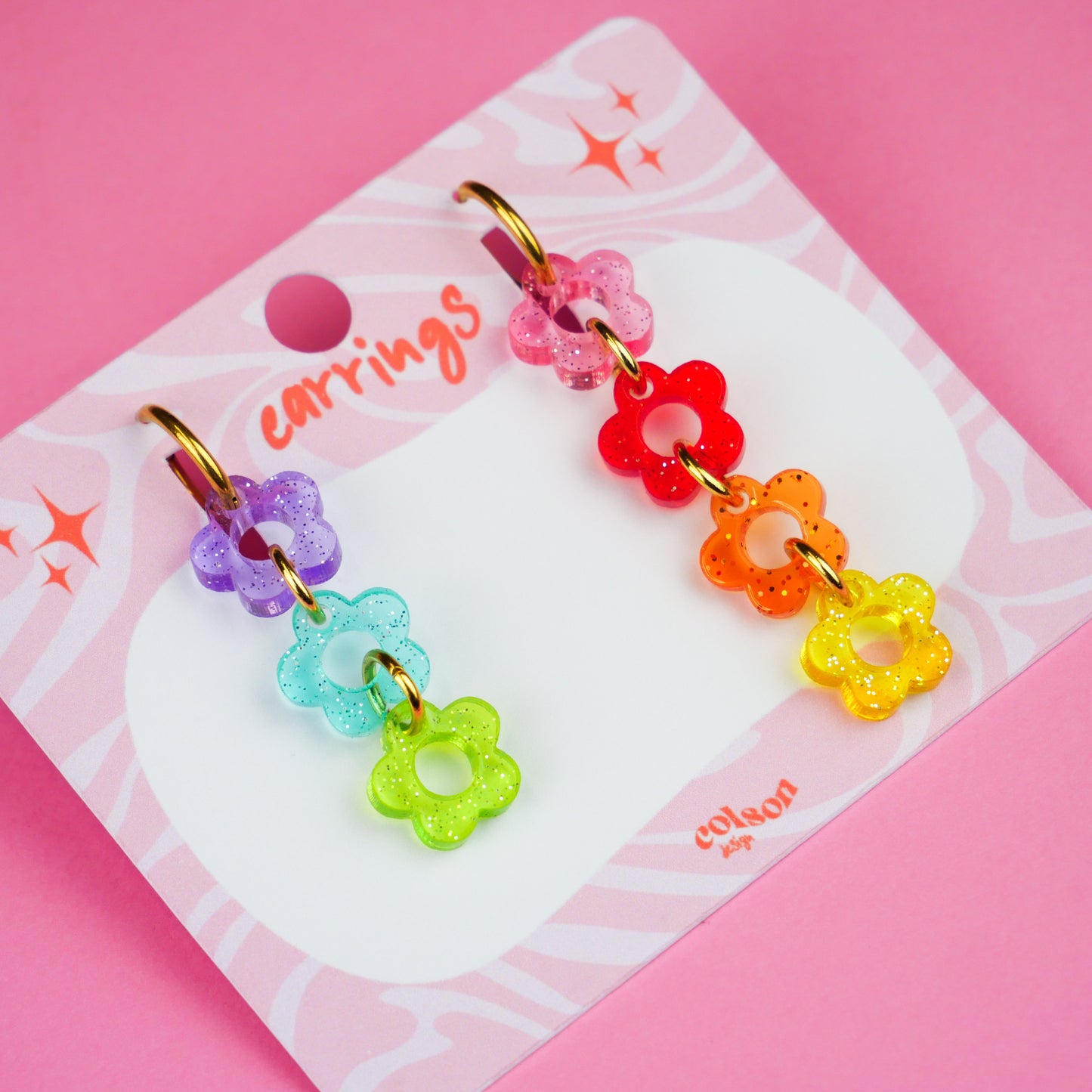 RAINBOW BOUQUET - boucles d'oreilles