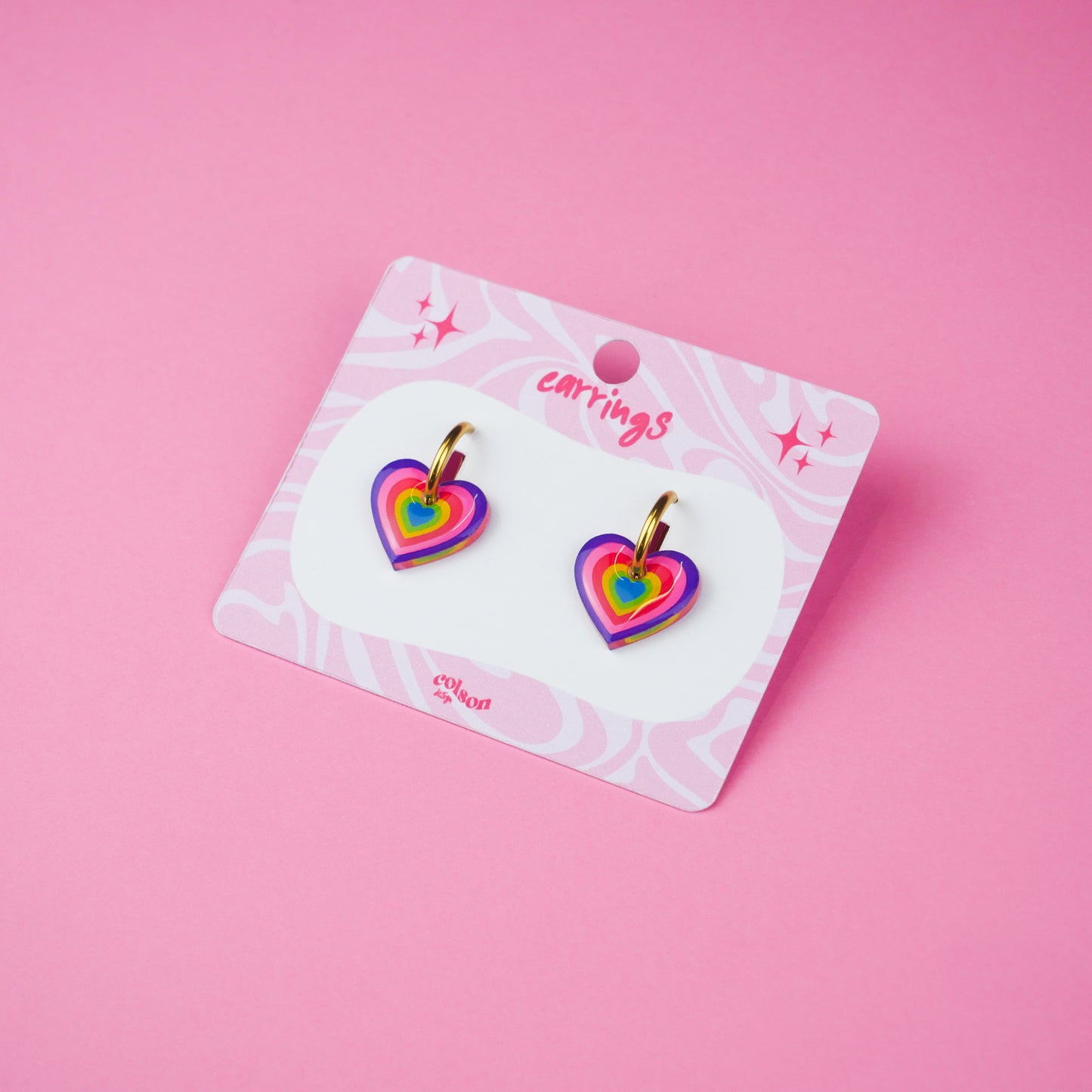 RAINBOW HEART - boucles d'oreilles