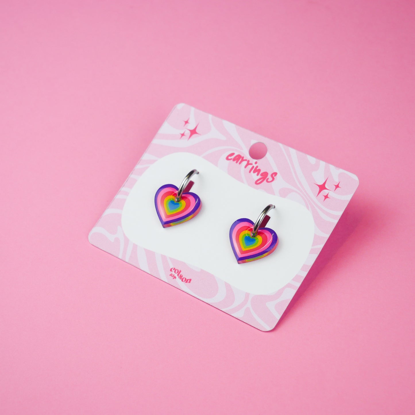 RAINBOW HEART - boucles d'oreilles