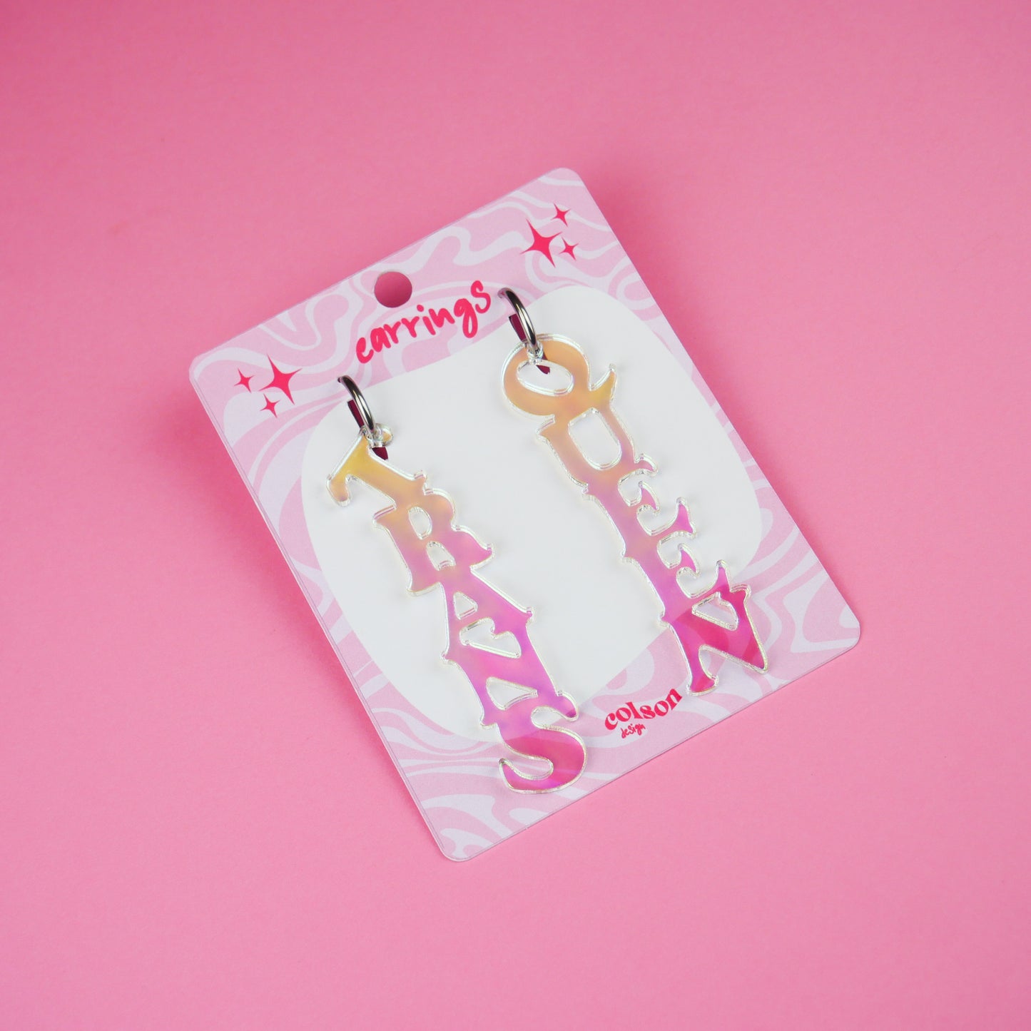 WORD EARRINGS - iridescent (12 words, mix & match)