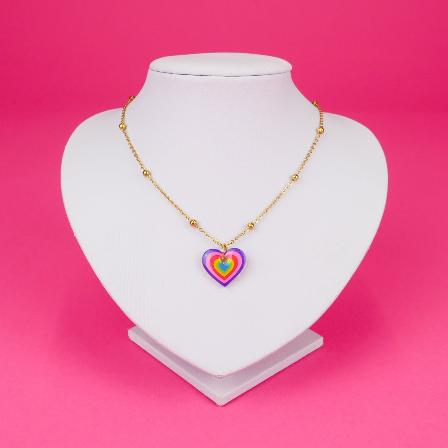 RAINBOW HEART - collier