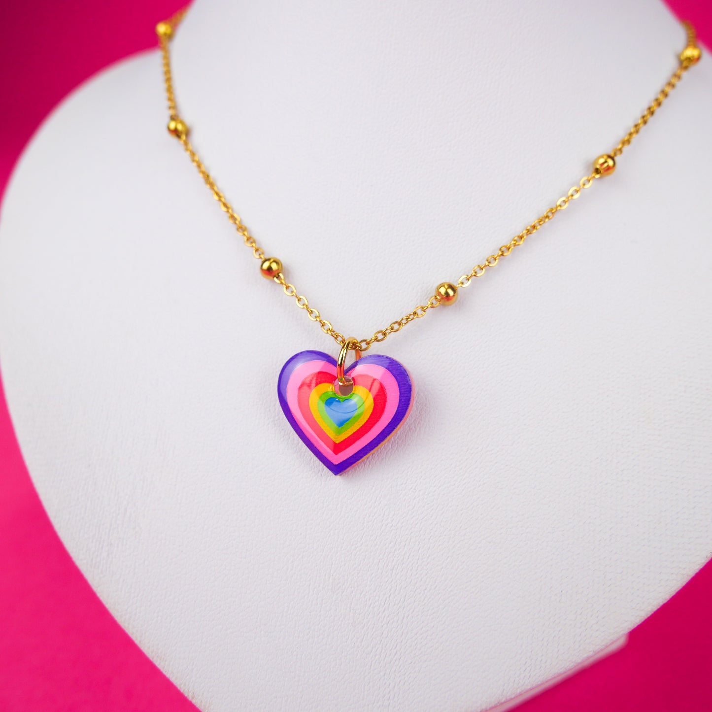 RAINBOW HEART - collier