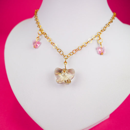 CRYSTAL BUTTERFLY - necklace