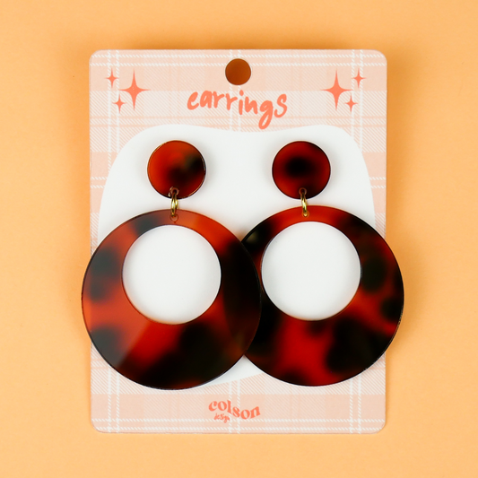 ROUND HOOPS - tortoiseshell