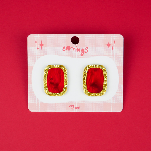 ANTIQUE STUDS - red marble