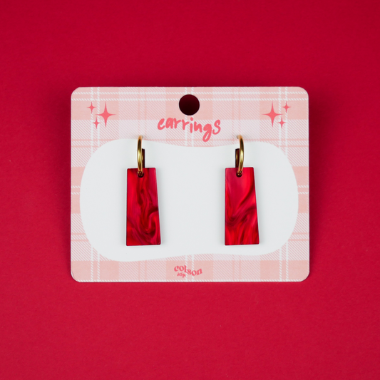 BOX DANGLE - red marble