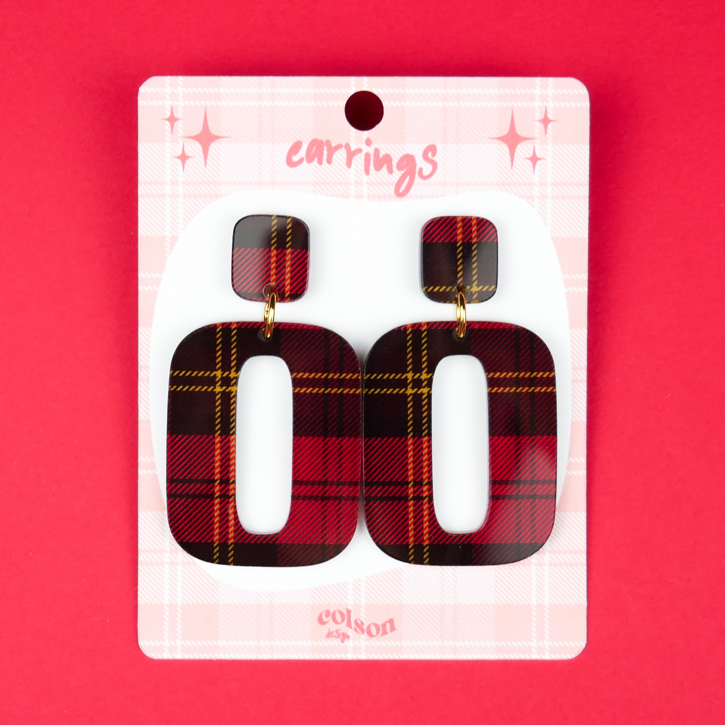 RETRO SQUARE - red tartan