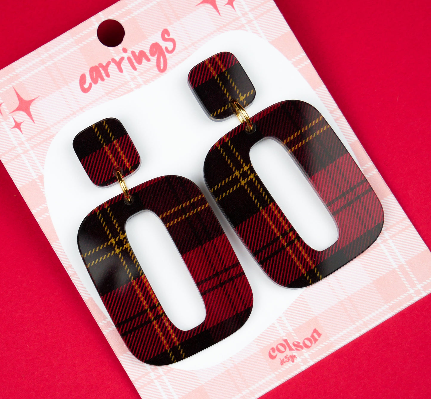 RETRO SQUARE - red tartan