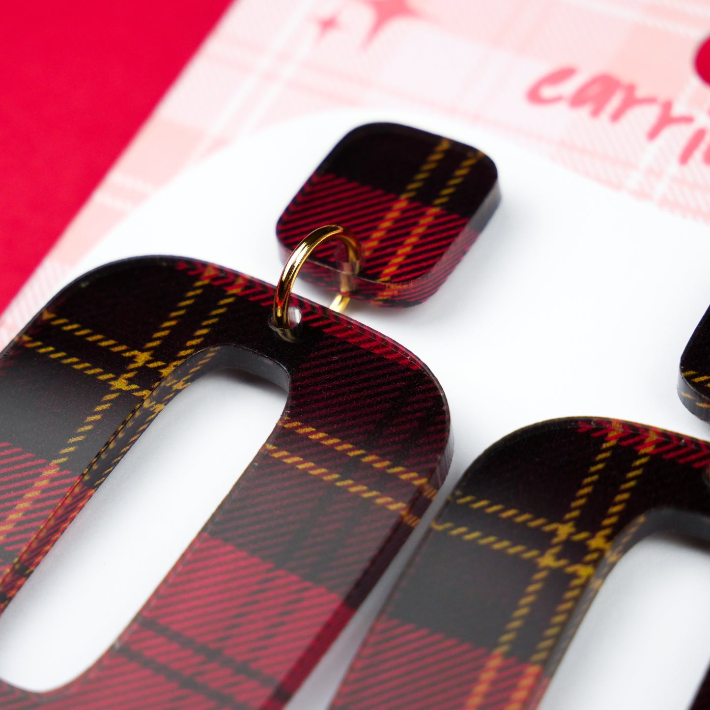 RETRO SQUARE - red tartan