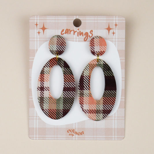 RETRO OVAL - green tartan