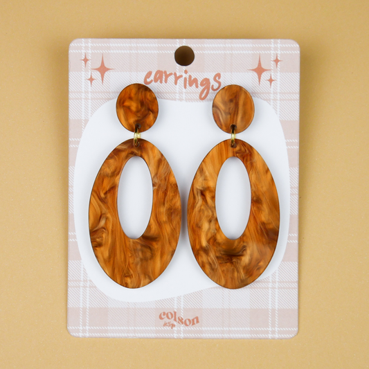 RETRO OVAL - caramel marble