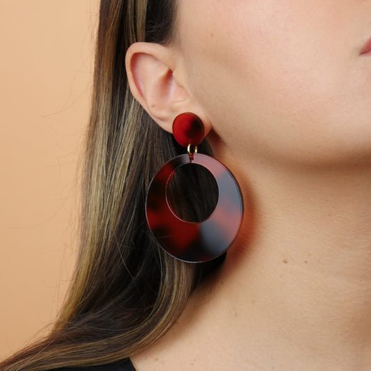 ROUND HOOPS - tortoiseshell