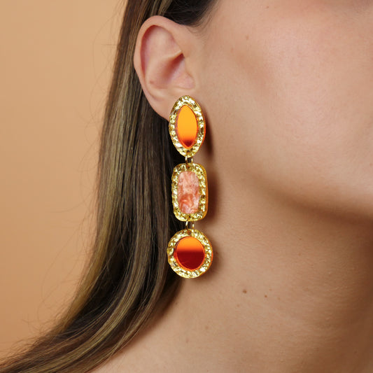 ANTIQUE PENDANTS - orange mirror