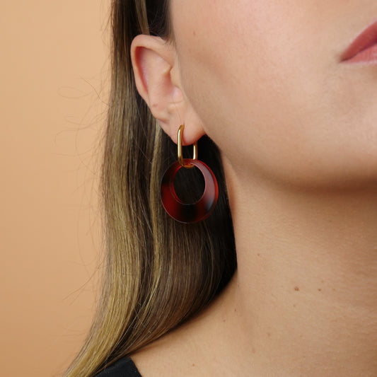 ROUND DANGLE - tortoiseshell