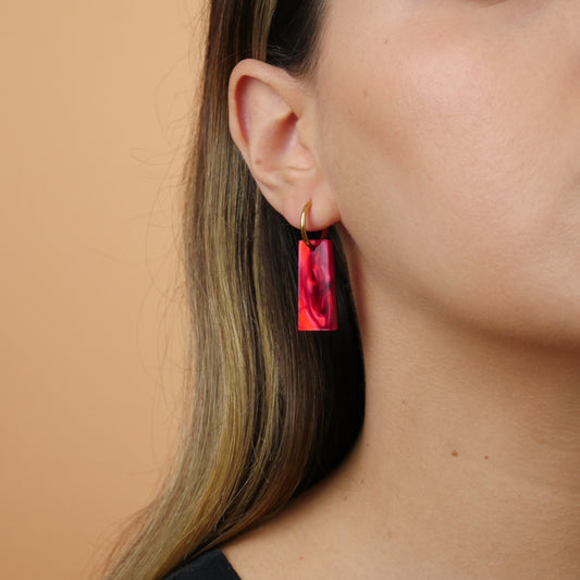 BOX DANGLE - red marble