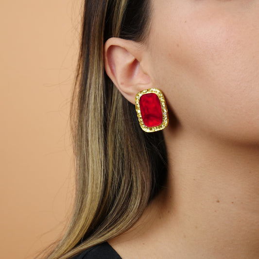 ANTIQUE STUDS - red marble