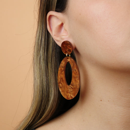 RETRO OVAL - caramel marble