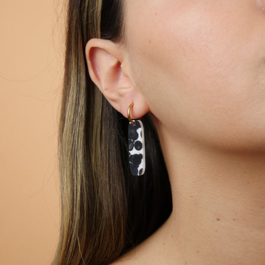 LONG DANGLE - cow print