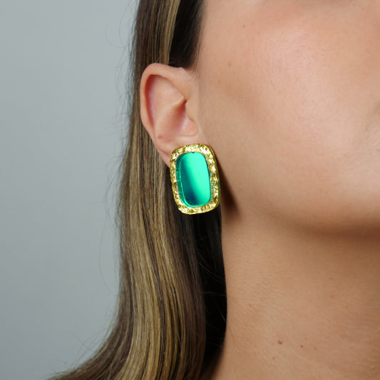 ANTIQUE STUDS - green mirror