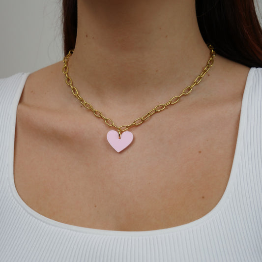 SMALL HEART CHAIN - collier (3 couleurs disponible)