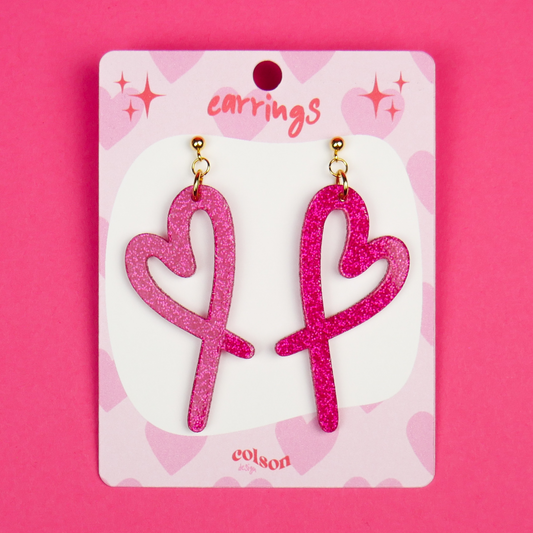 XOXO - fuchsia glitter