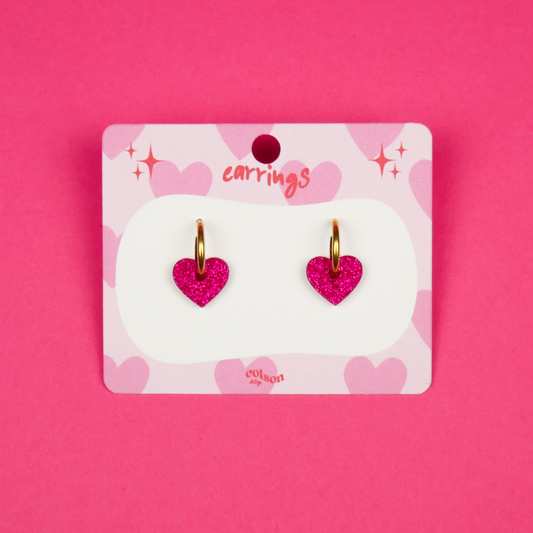 DAINTY HEART - fuchsia glitter