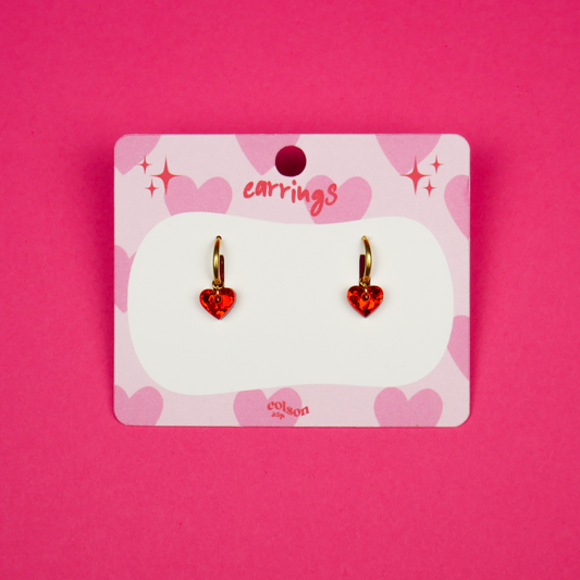 TINY HEART - red glitter