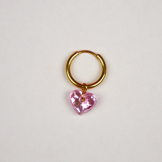 TINY HEART - pink glitter