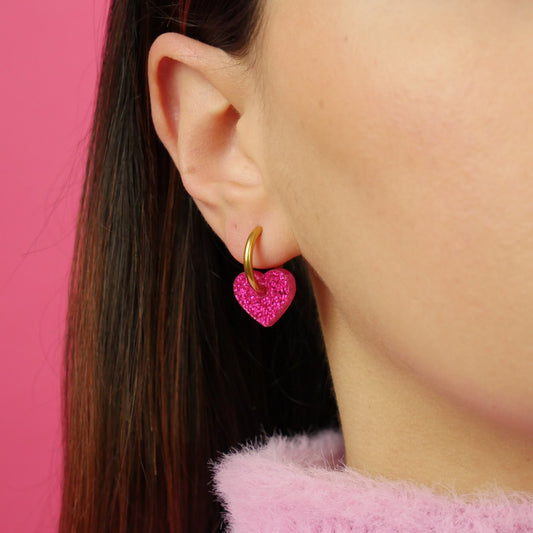 DAINTY HEART - fuchsia glitter