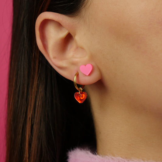 TINY HEART - red glitter