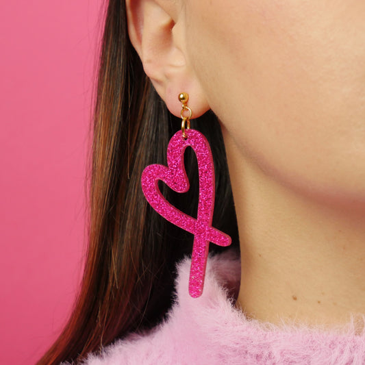 XOXO - fuchsia glitter