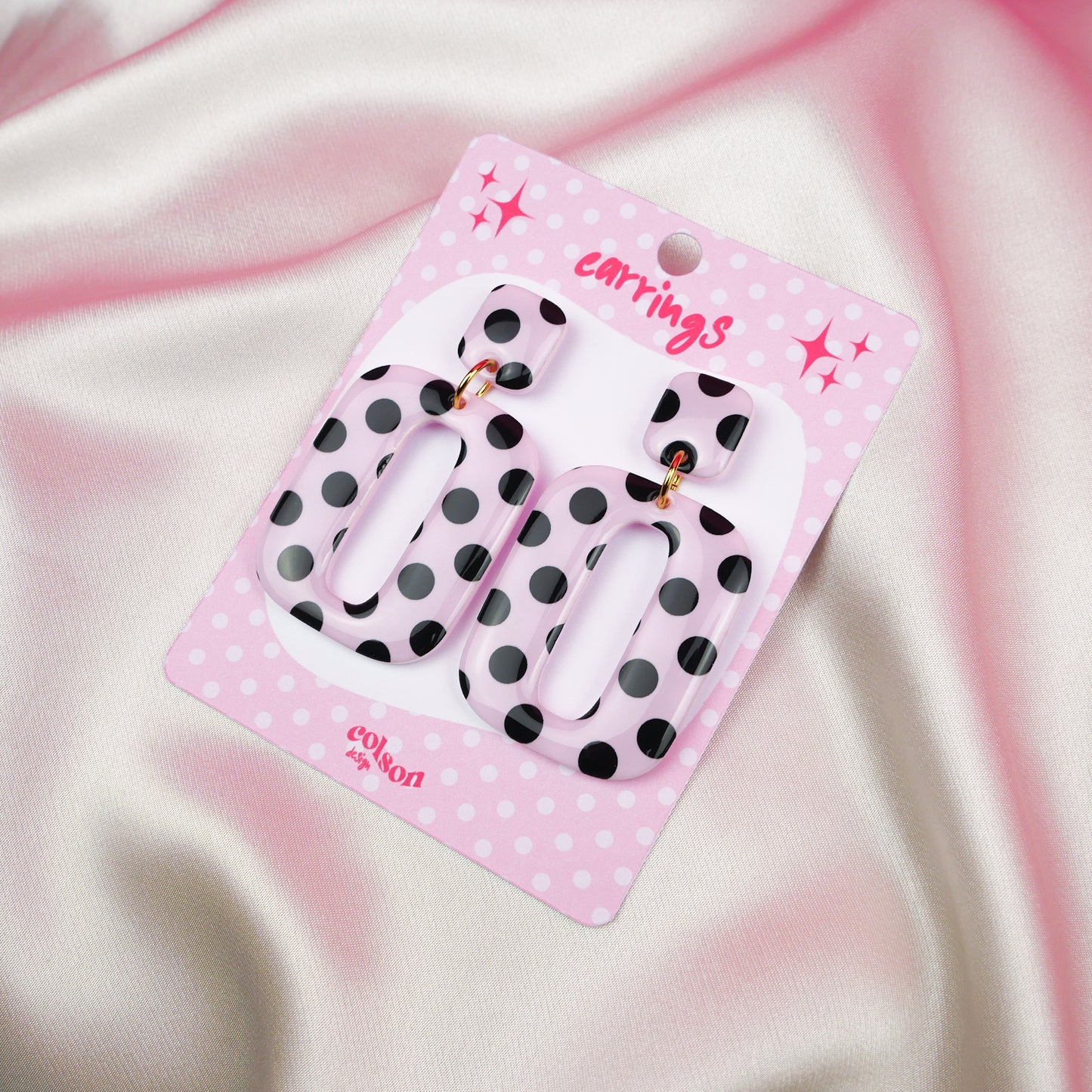 RETRO SQUARE - pink polka dot